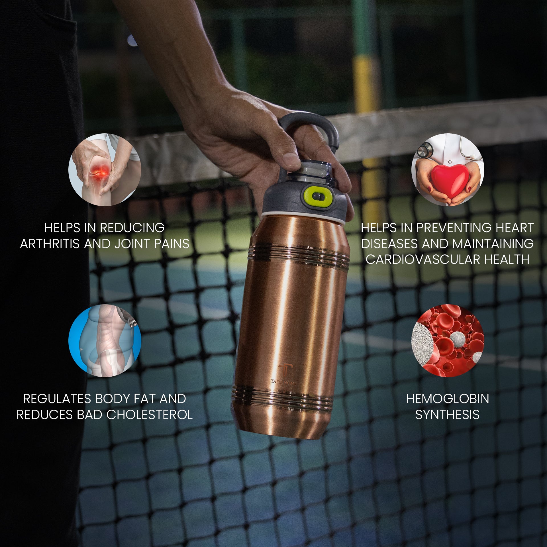 COPPER SIPPER  – BOLD TRIPLE RING EDITION | 900 ML