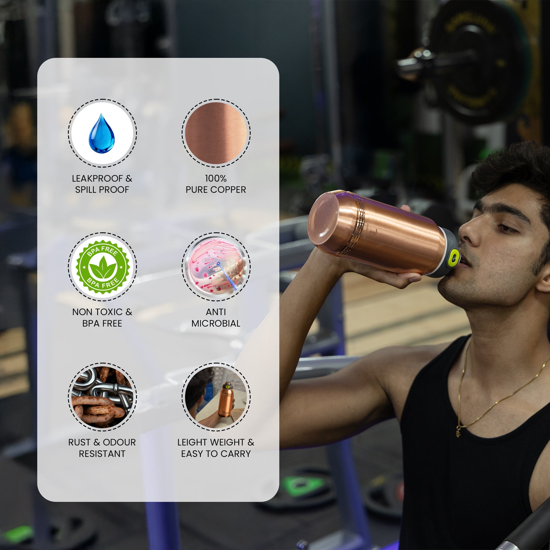 COPPER SIPPER - SLEEK BAND EDITION| 900 ML