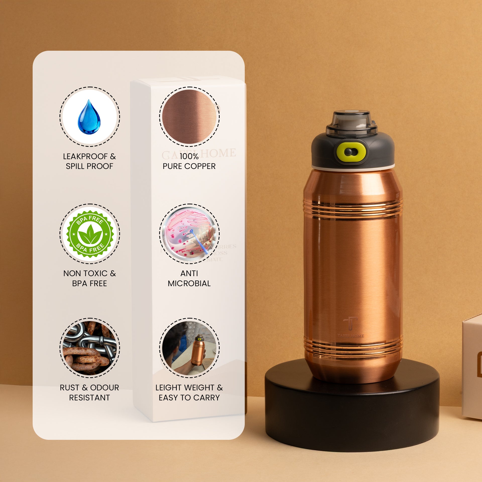 COPPER SIPPER  – BOLD TRIPLE RING EDITION | 900 ML