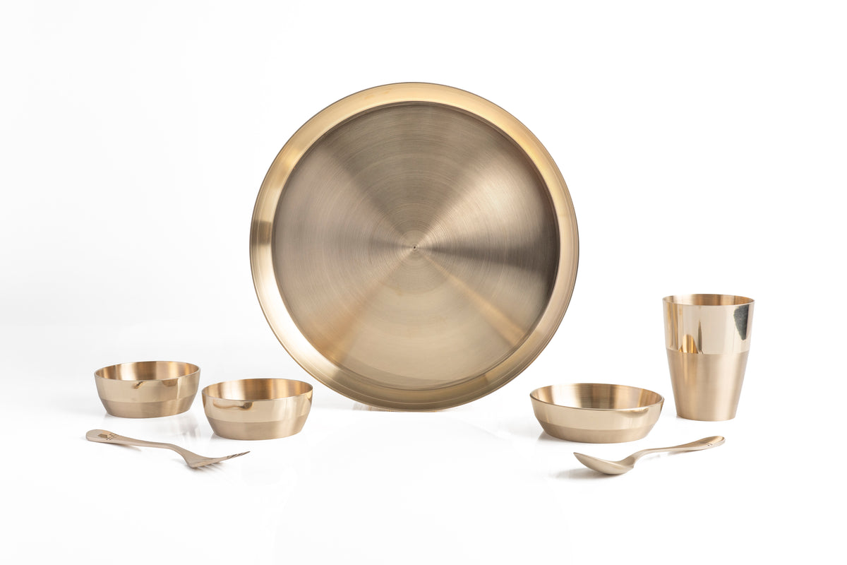 Aavya Pure Kansa Thali Set (7 Pieces)