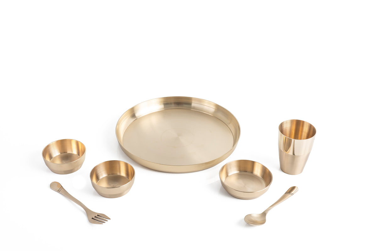 Aavya Pure Kansa Thali Set (7 Pieces)