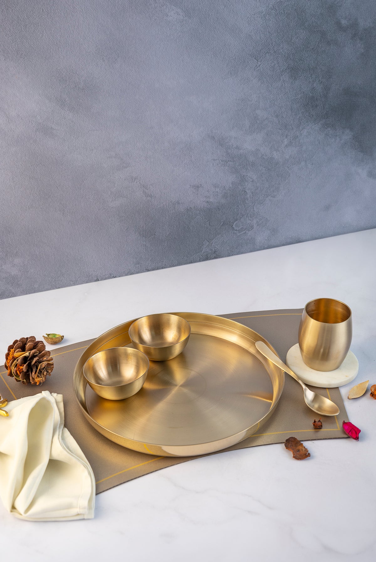 Pure Kansa Thali Set (5 Pieces)