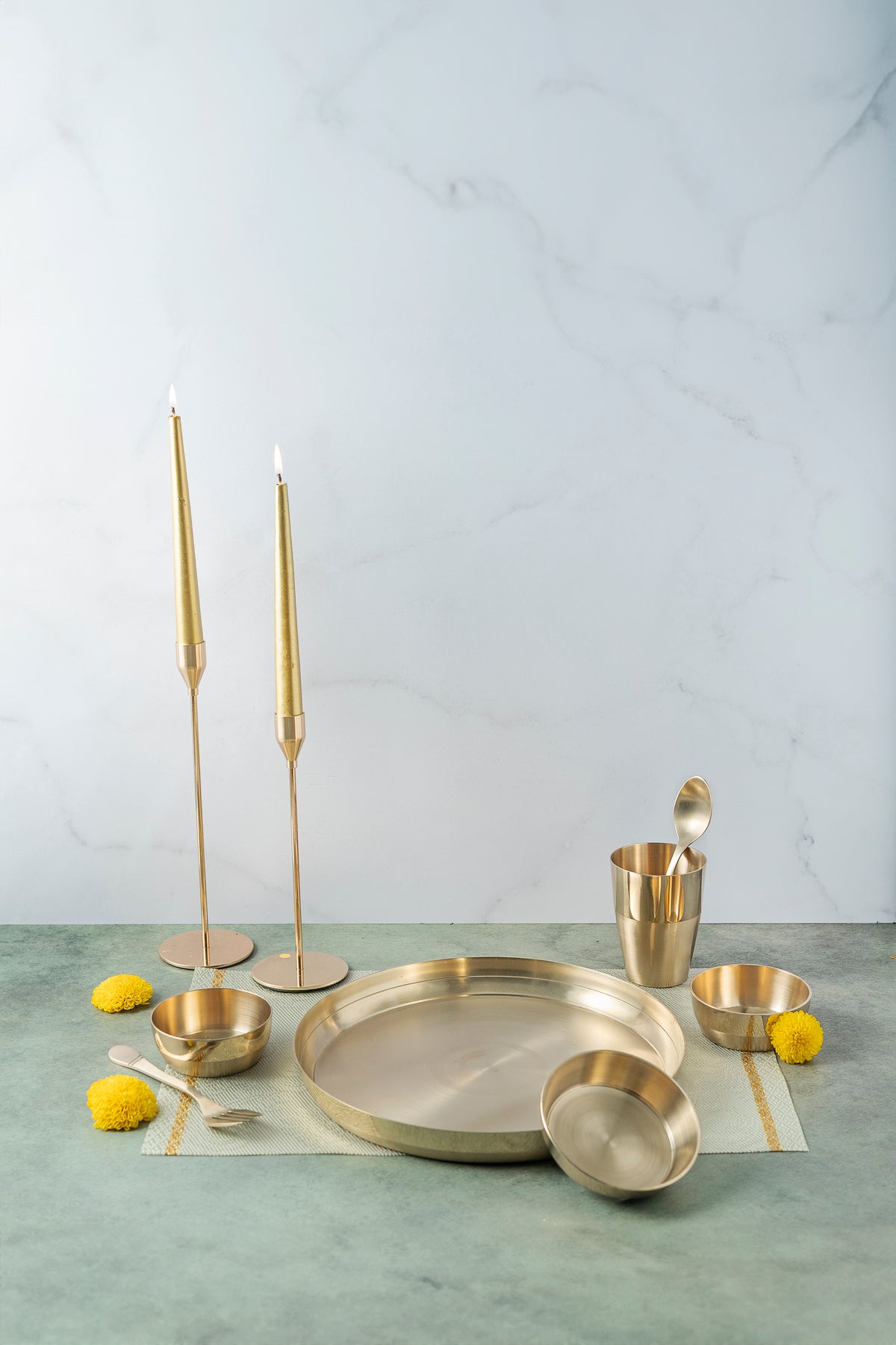 Aavya Pure Kansa Thali Set (7 Pieces)
