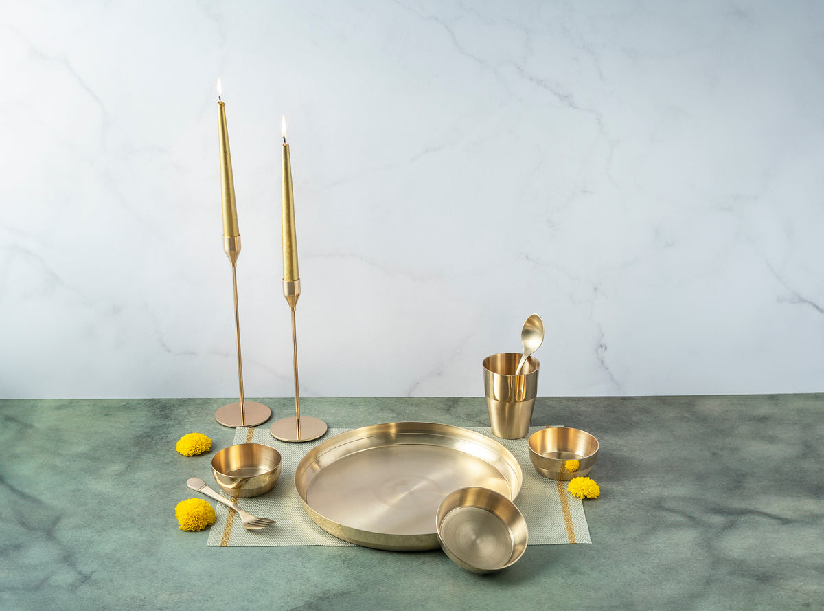 Aavya Pure Kansa Thali Set (7 Pieces)