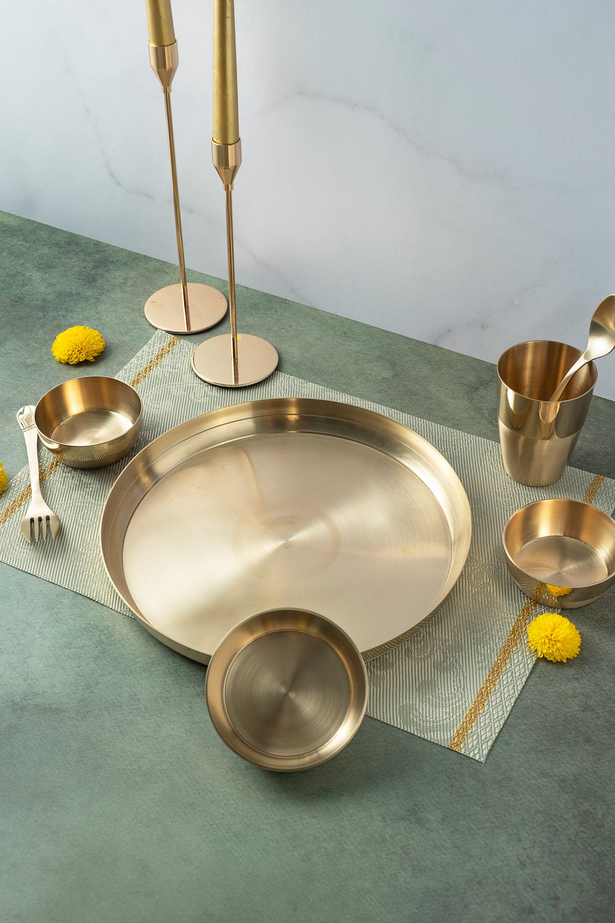 Aavya Pure Kansa Thali Set (7 Pieces)