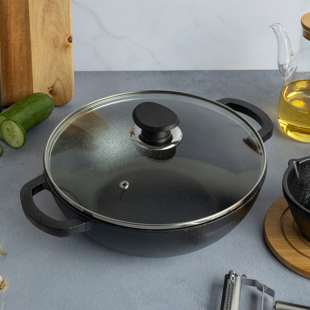Cast Iron Kadai With Lid