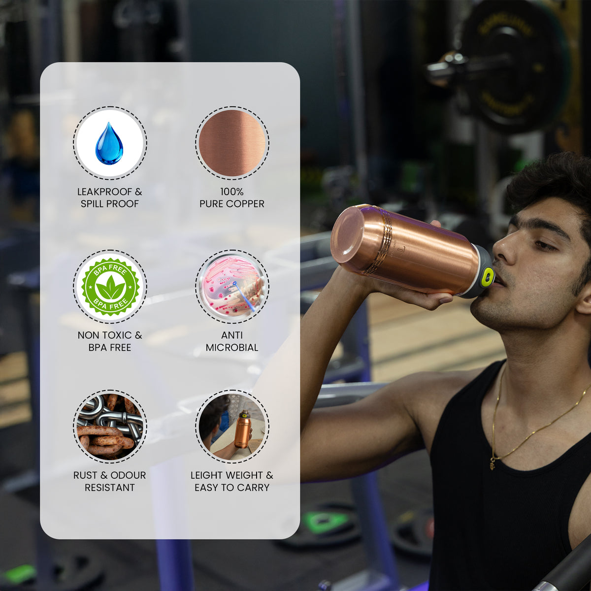 TAMRASIP (COPPER SIPPER) - SLEEK BAND EDITION| 900 ML